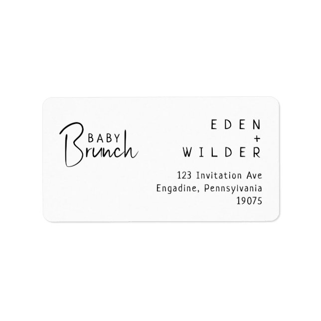 Enkel modern Baby Brunch OSA Returadress Adressetikett (Framsidan)