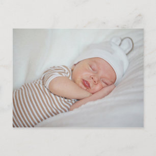 Enkel modern babybildsannonsering vykort