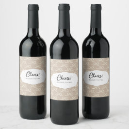 Enkel Modern Båg-mönster Vinflaska Etikett