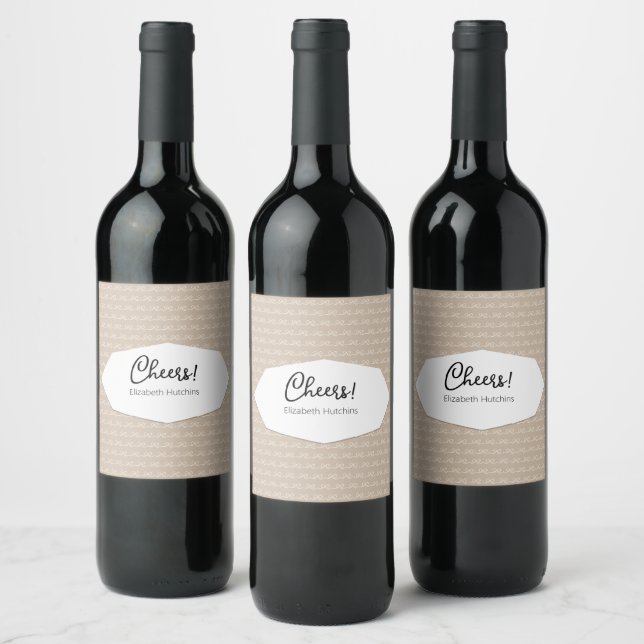 Enkel Modern Båg-mönster Vinflaska Etikett (Flaskor)