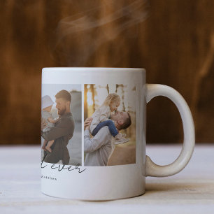 Enkel Modern Bästa Pappa någonsin - 4 fotokollage Kaffemugg