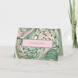 Enkel modern Bat mitzvah Rosa och Grönt Tack Kort