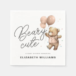 Enkel modern Beary Cute Baby Shower Party Pappersservett