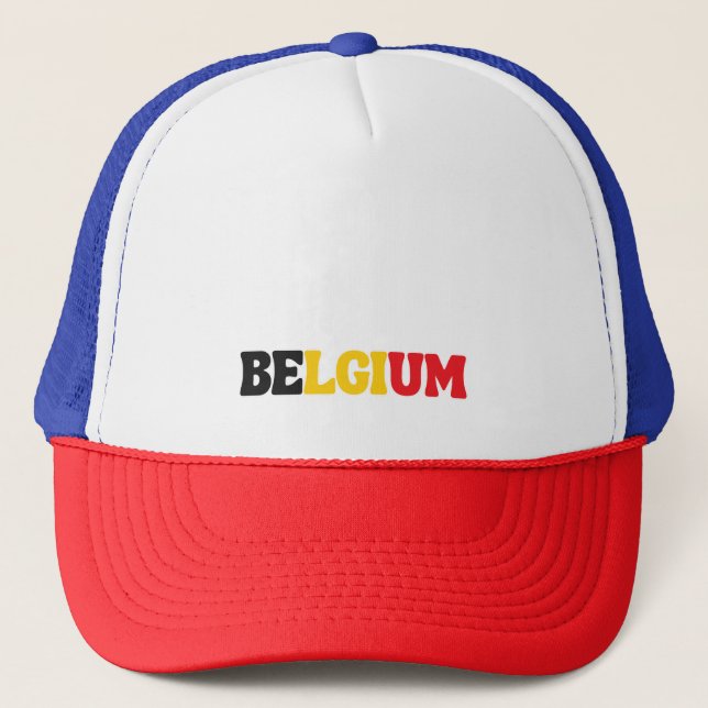 Enkel Modern Belgium National Flagga Apparel Keps (Framsida)