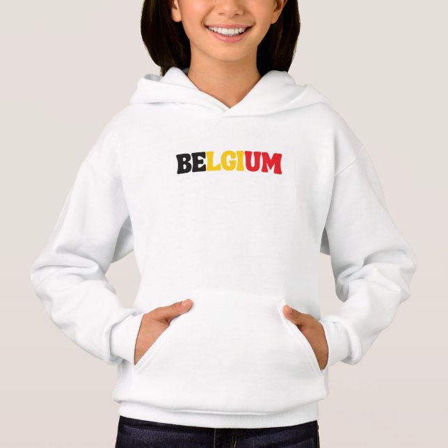 Enkel Modern Belgium National Flagga Apparel T Shirt (Framsida)