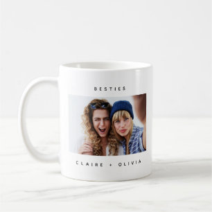 Enkel Modern Besties-foto Kaffemugg