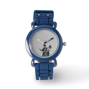 Enkel, modern bild av fiskmås ovanpå statyn armbandsur