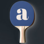 Enkel, modern, blå, fyrkantig retro Monogram inled<br><div class="desc">Enkel,  modern,  blå,  fetstil,  monogram,  första Ping Pong Paddle</div>