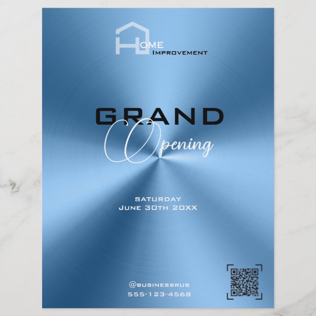 Enkel, modern, blå, minimalistisk Flyer (Framsidan)