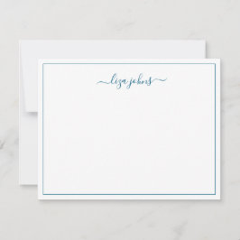Enkel Modern Blå Script Professionell  Anteckningskort