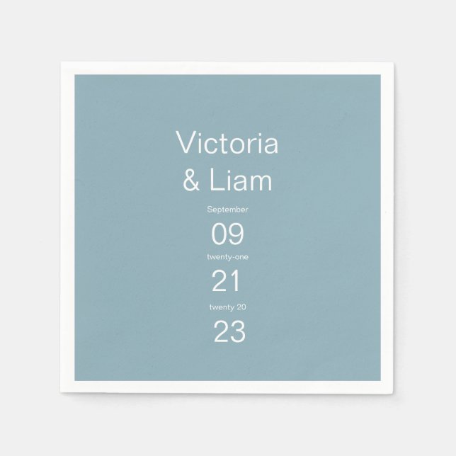 Enkel modern blå typografi pappersservett (Framsidan)