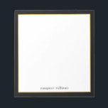 Enkel Modern Black Guld Gräns Personlig Anteckningsblock<br><div class="desc">Enkel Modern Black Guld Gräns Personlig Anteckningsblock</div>