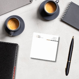 Enkel Modern Black Guld Monogram Post-it Block