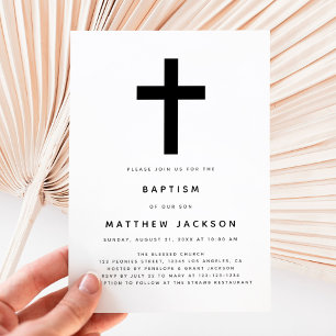 Enkel Modern Black Kor-typdiagram, baptism Invit Inbjudningar