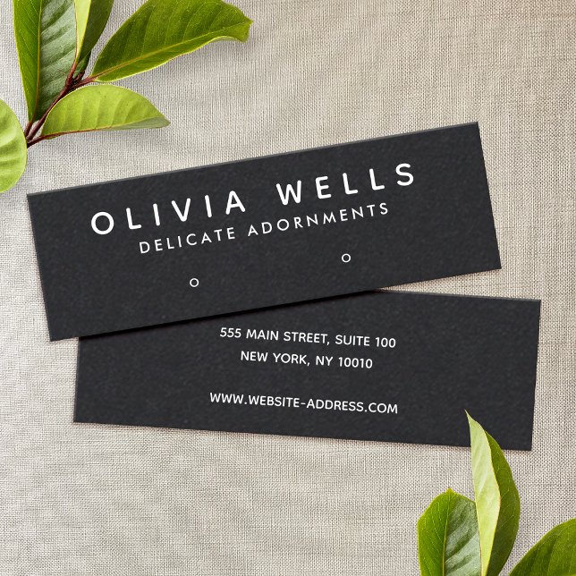 Enkel Modern Black Stud Earring Visning Mini Visitkort (Skapare uppladdad)