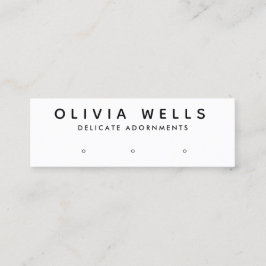 Enkel Modern Black White 3 Hål Earring Visning Mini Visitkort