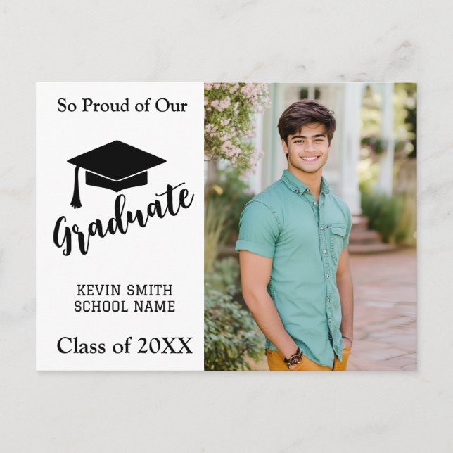 ENKEL MODERN BLACK & WHITE-vykort för meddelande (Framsida)