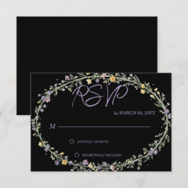 Enkel Modern Blommig Klassisk Bröllops-RSVP OSA Kort
