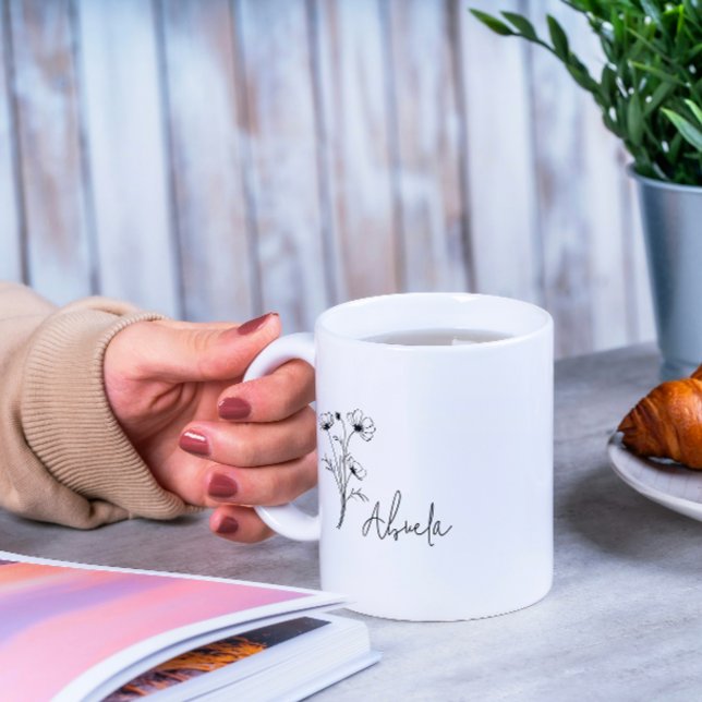 Enkel modern Blommigt Abuela Mugg (Skapare uppladdad)