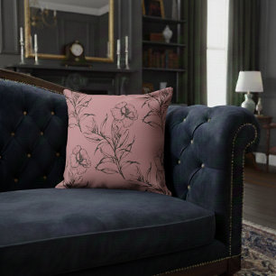 Enkel modern Blommigt Boho Mönster Pastel Rosa Kudde