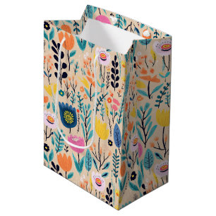 Enkel modern blomsterillustration i folkkonststil