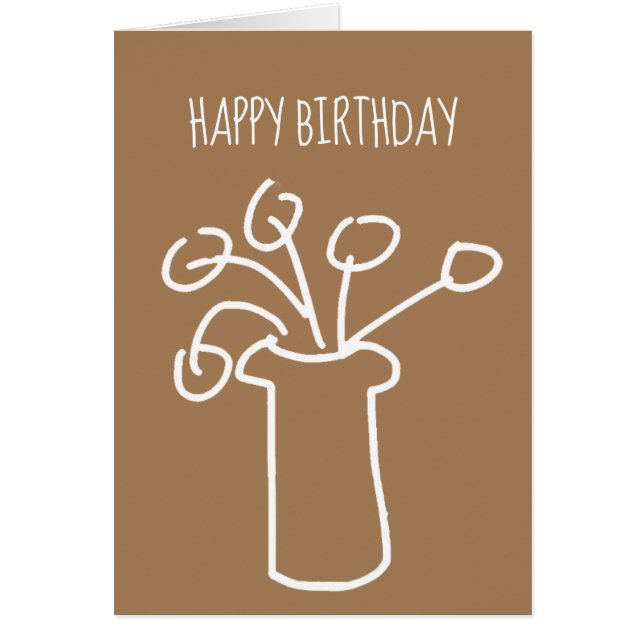 Enkel, modern blomvita hälsningskort (Framsidan)