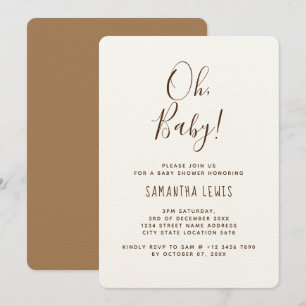 Enkel modern bohemisk könsuppehållande babystötare inbjudningar