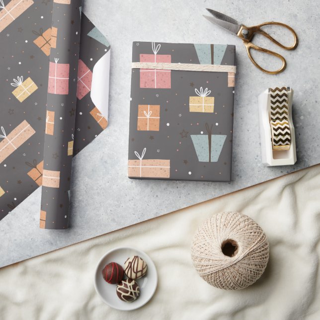 Enkel modern Boho-minimalistisk Julklapp Presentpapper (Hantverk)