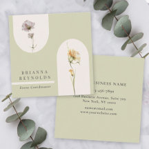 Enkel Modern Boho Wildblommor på Sage Grönt