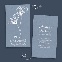 Enkel modern botanisk Neutralt i Löv, blå modern Visitkort