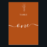 Enkel modern botanisk Terracotta Bröllop Bordsnummer<br><div class="desc">Enkelt modernt botaniskt Terracotta Bröllop Bordsnummer</div>