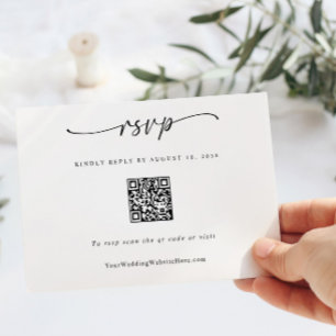Enkel Modern Bröllops QR-kod Hjarta OSA Kort