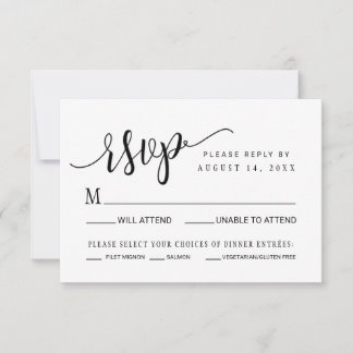 Enkel&Modern Bröllops RSVP-svarskort OSA Kort