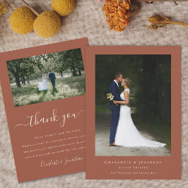 Enkel Modern Bröllopsfoto Tack Kort