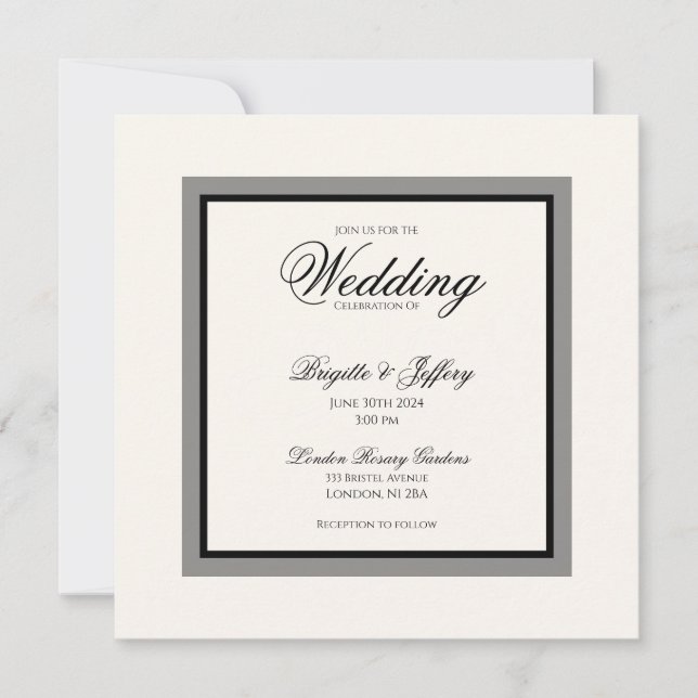 Enkel modern bröllopsinbjudan med script inbjudningar (Framsida)