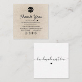 Enkel Modern Brun utjämnad Tack Fyrkantigt Visitkort