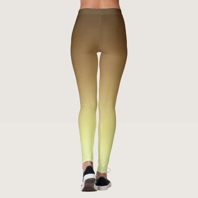 Enkel Modern brunt Guld färg-övertoning Leggings (Baksida)