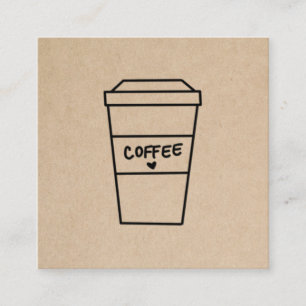 Enkel, modern brunt kaffe fyrkantigt visitkort