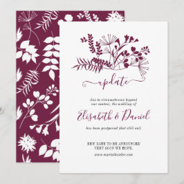 Enkel Modern Burgunder Bröllopsuppdatering Inbjudningar