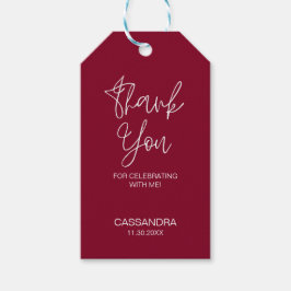 Enkel modern burgundisk typografi, Tack Presentetikett