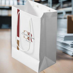 Enkel Modern Burgundy Guld Monogram