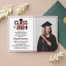 Enkel Modern Burgundy Student Photo Studenten