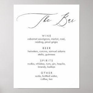 Enkel Modern Calligraphy Pub Menu-signatur Poster