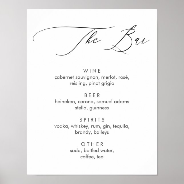 Enkel Modern Calligraphy Pub Menu-signatur Poster (Framsidan)