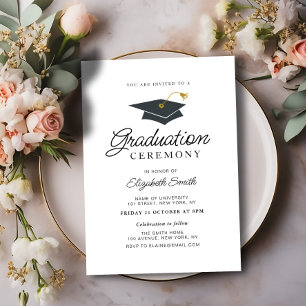 enkel, modern ceremoni i studenten inbjudningar