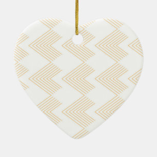 Enkel, modern chevron-pilformad bild mönster julgransprydnad keramik