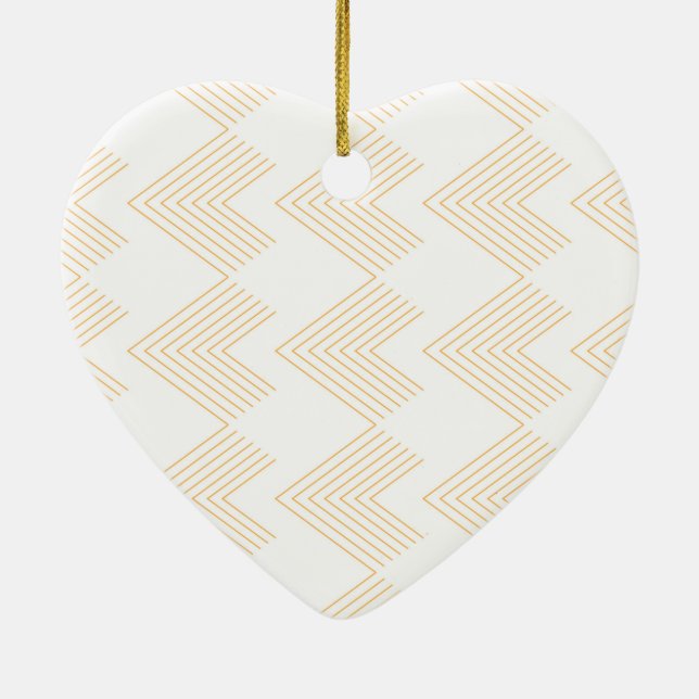 Enkel, modern chevron-pilformad bild mönster julgransprydnad keramik (Baksidan)
