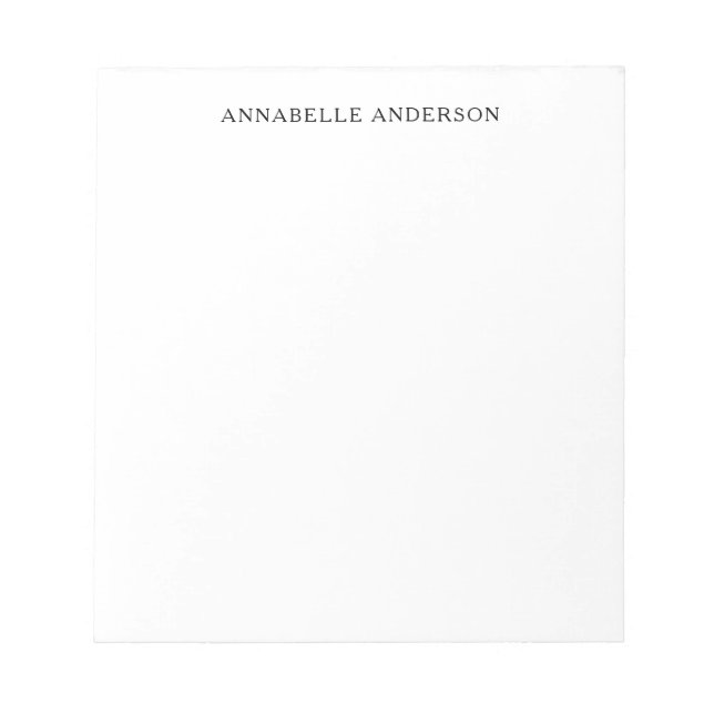 Enkel, modern Chic, minimalistisk svart teckensnit Anteckningsblock (Framsida)
