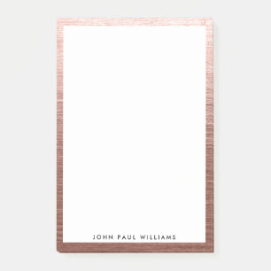 Enkel Modern Chic Ro Guld koppar Brushed Metall Post-it Block