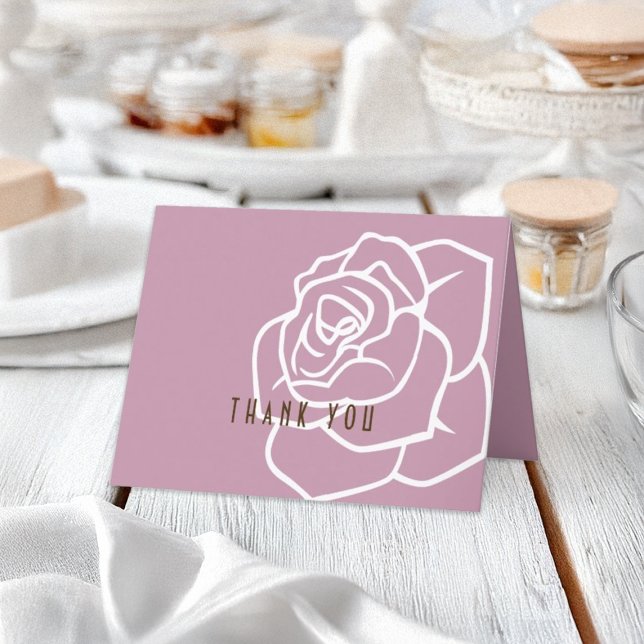 Enkel Modern Chic Rosa Ros Tackkort (Skapare uppladdad)